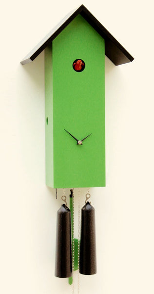  Cuckoo Clock - 'Bird House' Modern Art Style Cuckoo Clock 1-day movement (Green) by Rombach & Haas - Cuckoo Collections