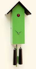  Cuckoo Clock - 'Bird House' Modern Art Style Cuckoo Clock 1-day movement (Green) by Rombach & Haas - Cuckoo Collections