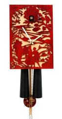  Cuckoo Clock - 'Into The Woods' Modern Art Style Cuckoo Clock 1-day movement (Red) by Rombach & Haas - Cuckoo Collections