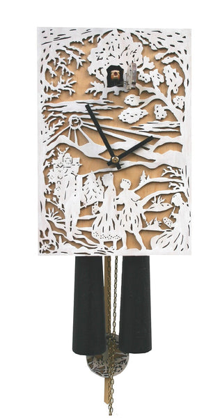  Cuckoo Clock - 'Into The Woods' Modern Art Style Cuckoo Clock 8-day movement (White) by Rombach & Haas - Cuckoo Collections
