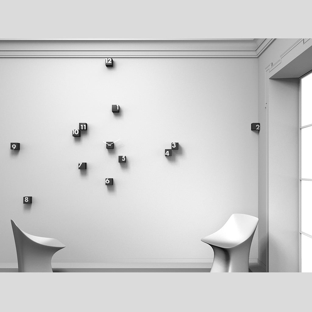 'RND_Time' (Black & White) Clock by Progetti - Cuckoo Collections