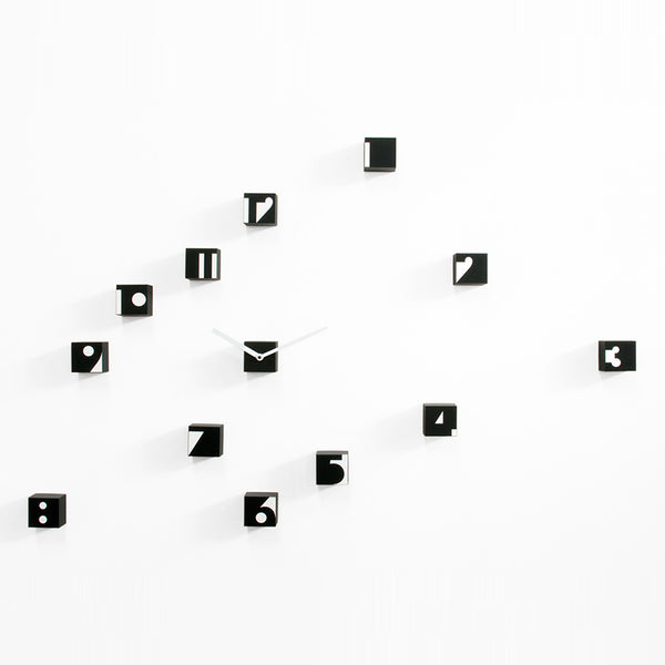  Clock - 'RND_Time Optical' (Black & White) Clock by Progetti - Cuckoo Collections