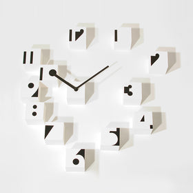  Clock - 'RND_Time Optical' (White & Black) Clock by Progetti - Cuckoo Collections