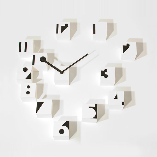  Clock - 'RND_Time Optical' (White & Black) Clock by Progetti - Cuckoo Collections