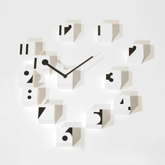  Clock - 'RND_Time Optical' (White & Black) Clock by Progetti - Cuckoo Collections