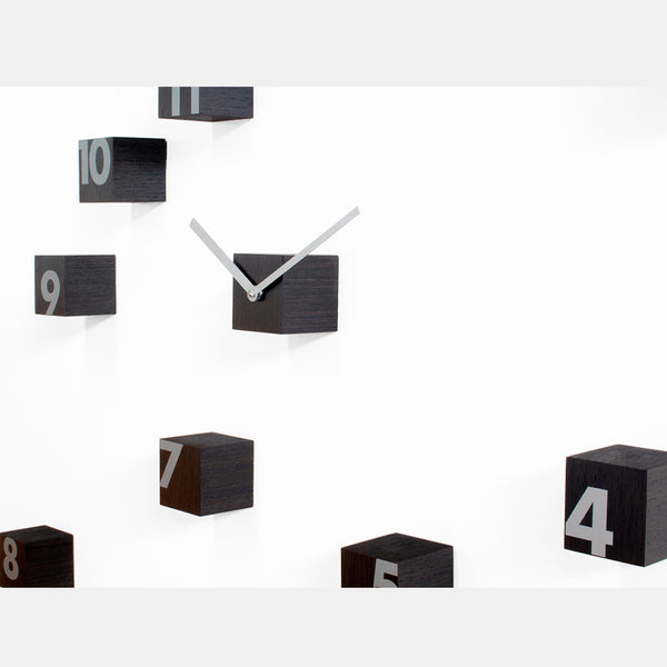  Clock - 'RND_Time Wenge' (Dark Wood) Clock by Progetti - Cuckoo Collections