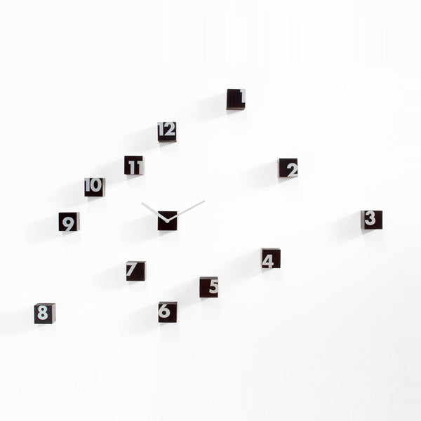  Clock - 'RND_Time Wenge' (Dark Wood) Clock by Progetti - Cuckoo Collections