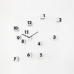  Clock - 'RND_Time' (White & Black) Clock by Progetti - Cuckoo Collections
