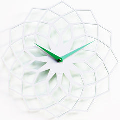  Clock - 'Skallop' (Green & White) Clock by Progetti - Cuckoo Collections