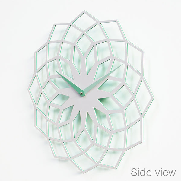  Clock - 'Skallop' (Green & White) Clock by Progetti - Cuckoo Collections