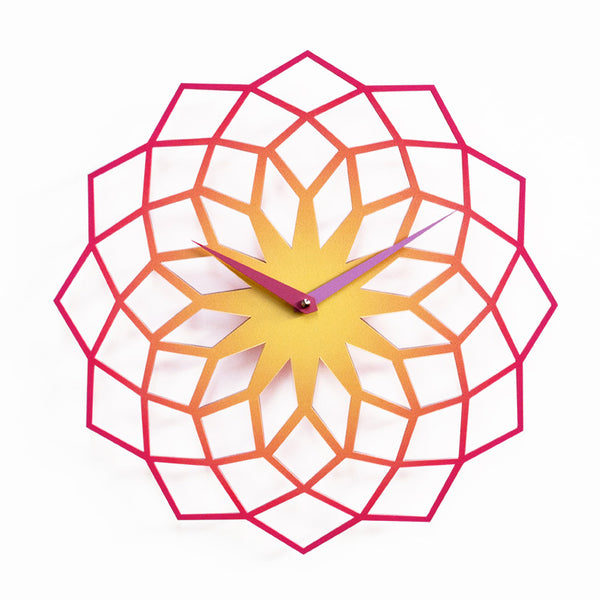  Clock - 'Skallop' (Orange to Purple) Clock by Progetti - Cuckoo Collections