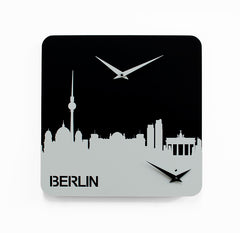  Clock - 'Time Travel Berlin' (Black & Grey) Clock by Progetti - Cuckoo Collections