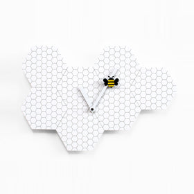  Clock - 'Time2Bee' (White) Clock by Progetti - Cuckoo Collections