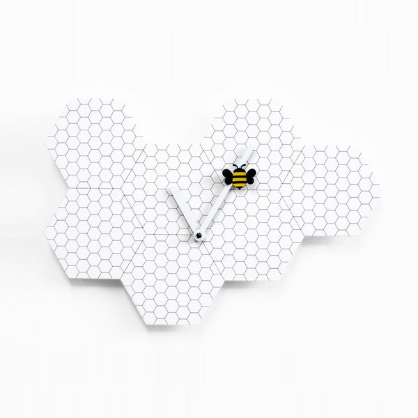 Clock - 'Time2Bee' (White) Clock by Progetti - Cuckoo Collections