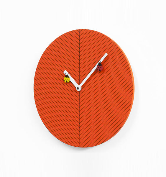  Clock - 'Time2Bugs' (Dark Orange Red) Clock by Progetti - Cuckoo Collections