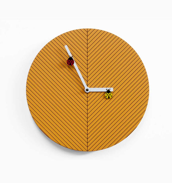  Clock - 'Time2Bugs' (Light Orange) Clock by Progetti - Cuckoo Collections