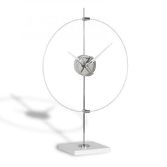  Clock - 'Unum' Table Clock (Silver) by Incantesimo Design - Cuckoo Collections